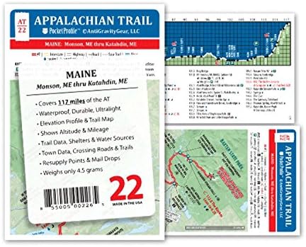 Appalachian Trail Map AT-22 Monson ME- Katahdin ME AT Pocket Profile