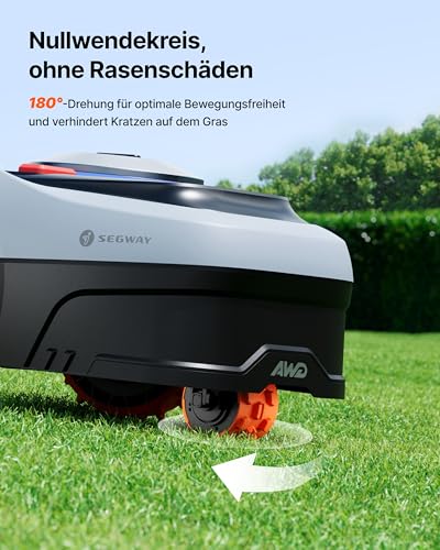 Segway Navimow i205 AWD Mähroboter ohne Begrenzungskabel mit Garage S, Empf. 500 m², Allradantrieb für Steigungen bis zu 45%, EFLS NRTK+Vision, Keine RTK-Antenne erforderlich 3