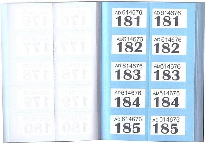 TRTO 1-1000 Raffle Tickets Raffle Books Cloakroom Tombola Draw Numbered Charity Events Prize Draw Lucky Draw Easy To Use and Play (Blue)