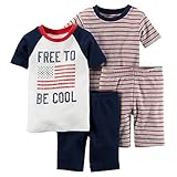 Carters Baby Boys 4-Piece Snug Fit Cotton PJs Free to Be Cool Navy