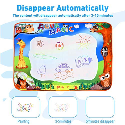 image for Doodle Drawing Mat, YEEGO Water Doodle Mat Aqua Coloring Mat Extra Lar
