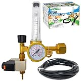 Co2 Regulator Hydroponics Emitter System with Solenoid Valve by Manatee Accurate and Easy to Adjust Flow Meter Made of Brass - Shorten up and Double Your Time for Harvesting!