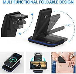 Foldable Wireless Charging Station, 3 in 1 Fast