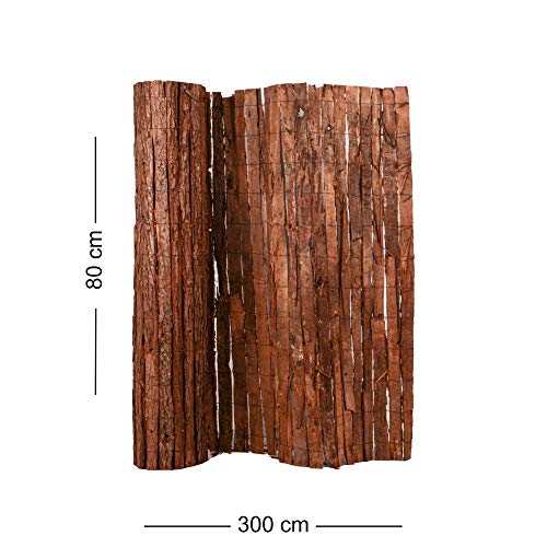 UNUS Sichtschutz aus Baumrinde 80x300cm, Rindenmatte Sichtschutzmatte Rinde Windschutz Zaun für Garten Balkon Terrasse – Bild 3