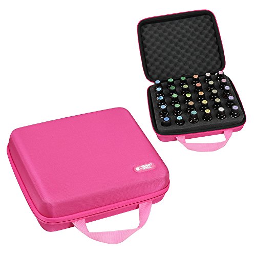 Hard Case Storage Bag with Foam Insert Carrying Handle Hot Pink Fits 30 bottle Young living/Doterra oils 15ml / 10ml Essential Oil by Hermitshell - Thumbnail 7
