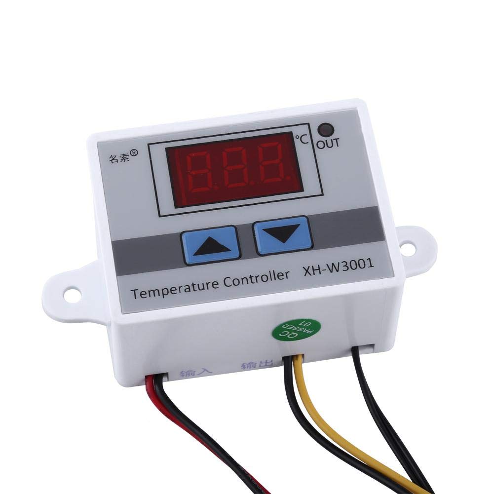 Digital Thermostat, XH-W3001 12V High Precision 0.1℃ Digital Thermostat Temperature Controller -50℃ to 110℃ Digital Display Switcher with Probe