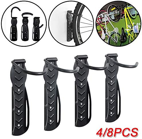 Domitlar 4/8 Pcs Wall Mounted Mountable Cycle Hook Bike Storage Rack Holder Hanger Vertical Space Saving Stand