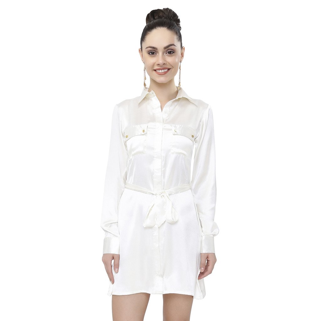 off white satin blouse