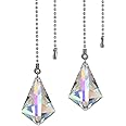 2 PCS Crystal AB Coating Ceiling Fan Pull Chain Extender Prisms Drop Gifts