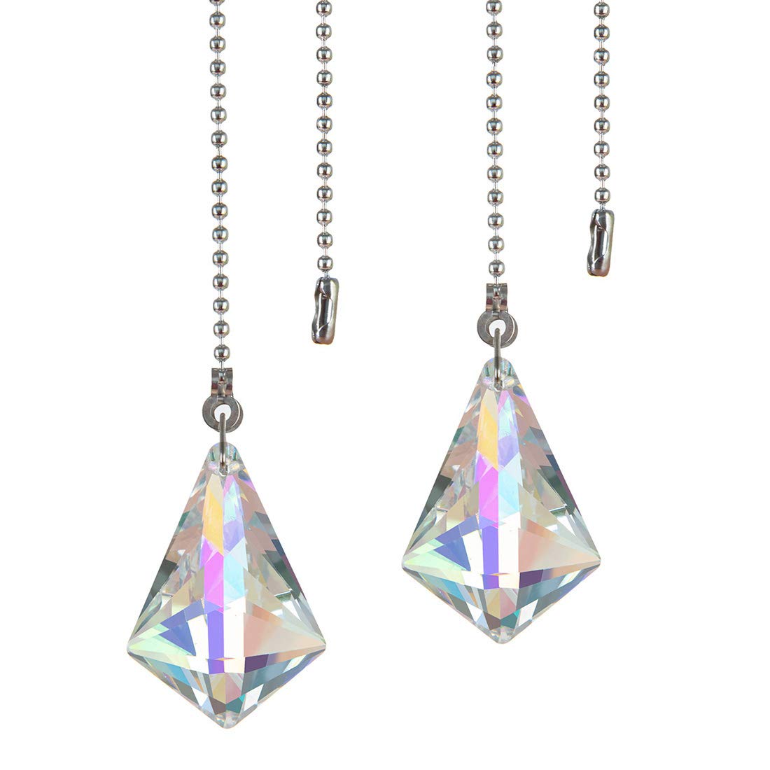 Photo 1 of 2 PCS Crystal AB Coating Ceiling Fan Pull Chain Extender Prisms Drop Gifts