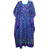 Mogul Interior Anisah Womens Caftan Maxi Dress Beach Cover Up Resort Spring Romance Evening Dresses One Size