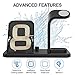 Wireless Charger, Acokki 4 in 1 QI Fast Charger Phone Holder Compatible with Airpods iPhone Samsung, Wireless Charging Holder Work for iWatch Series 4/3/2/1(Black)