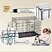 Large Dog Crate Kennel for Medium Large Dogs Metal Dog Cage Double-door Folding Travel Indoor Outdoor Puppy Playpen with Divider and Handle Plastic Tray,42 inches