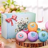 Bath Bomb Gift Set, LuckyFine 6 Pcs Natural Handmade Bath Bomb Kit, Spa Bomb for Moisturizing Dry Skin Relaxation, Birthday Gift idea for Women, Girls, Wife, Girlfriend