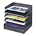 Safco 3127BL Steel Desk Organizer Tray Sorter with 5 Shelves, Black