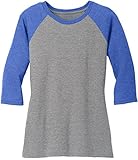 Joe's USA(tm) Ladies 3/4 Raglan Baseball T-Shirt-Royal/Grey-L