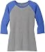 Joe's USA(tm) Ladies 3/4 Raglan Baseball T-Shirt-Royal/Grey-L