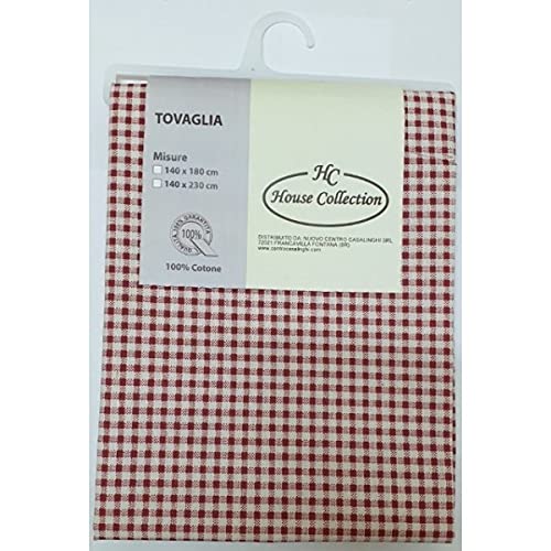 HOUSE COLLECTION RED QUADRETTI TOWEL 140x230 cm