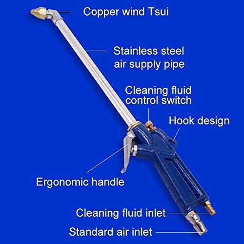 High-Pressure Car Air Power Engine Cleaner Gun Wash Sprayer Degreaser Tool with Plastic Hose, Siphon Spray Gun Cleaning Kit - Car Engine Cleaner Degreaser Tool (Blue) - Thumbnail 5