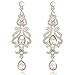 Q&Q Fashion Art Deco 20s 30s Flapper Gatsby Austria Crystal Bridal Silver Dangle Earrings