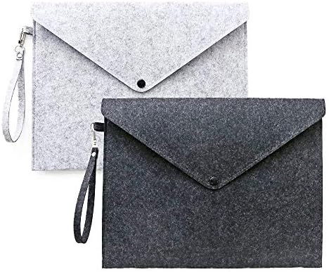 Chris.W 2Pack A4 Felt File Folders Organizer Envelopes with Snap Button for Stationery, Art Projects, Documents, School Supplies, Office Supplies, iPad and Tablets(13.2x10.2 in)