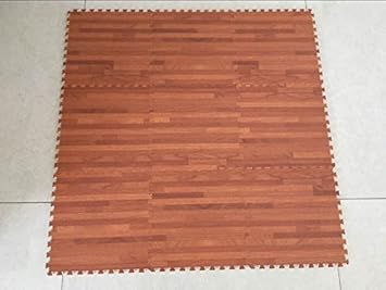 Amazon Com All For You 9 Pc Foam Floor Mat Foam Printed Wood