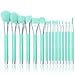 Qivange Makeup Brushes, Synthetic Bristles Professional Blending Brushes with Box(Teal, 15 PCS)