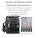 Contacts Genuine Leather Men Messenger Crossbody Shoulder Bag Travel Handbag Black
