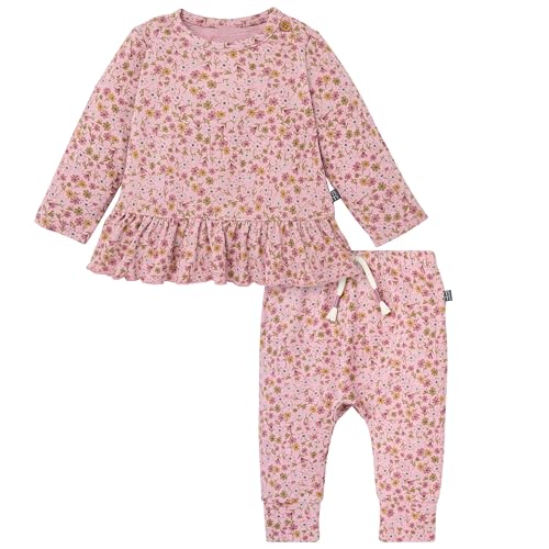Modern Moments by Gerber Baby Girls' Hacci Top and Pant Set, Rose Heather, 6-9 Months at Amazon