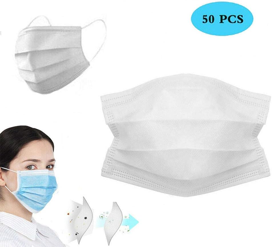 Protect Yourself 10 20 30 50Pcs 3-Layer 𝐌𝐀𝐒𝐊, Medical Sanitary Surgical 𝐌𝐀𝐒𝐊, Standard (50Pcs, White)