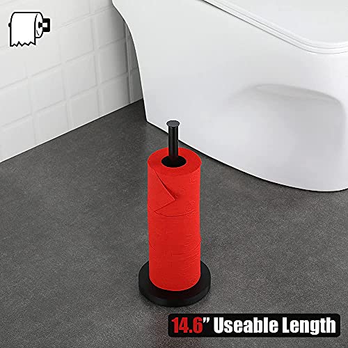 JQK Toilet Paper Storage Stand Matte Black, 304 Stainless Steel Thicken