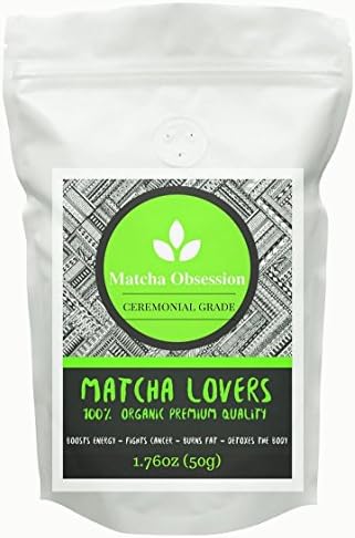 MATCHA OBSESSION Japanese Matcha Green Tea Powder, 100% Organic Premium Quality, Pure Ceremonial Grade, 1.76 oz.