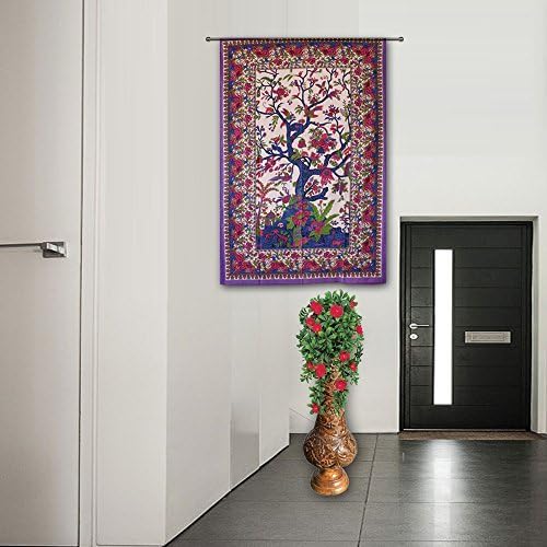 Handicrunch Black Zodiac Horoscope Tapestry, Indian Astrology Hippie Wall Hanging, Ethnic Decorative Art, Celtic Zodiac Tapestry. (85' x 55')