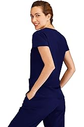Minty Mint Women's V Neck Solid Stretch Medical
