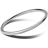 H&Beautimer 925 Sterling Silver Italian Handmade Minimalist 4MM Bracelet for Women Charm Jewelry 60-65MM Bangle 1/2/3 Set Birthday Gift