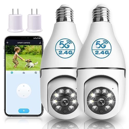 Photo 1 of 2K / 4MP Light Bulb Security Camera Outdoor Waterproof, 2.4GHz Wireless WiFi Light Socket Camera for Home Secuity with Motion Detection and Alarm, Color Night Vision (IK500)