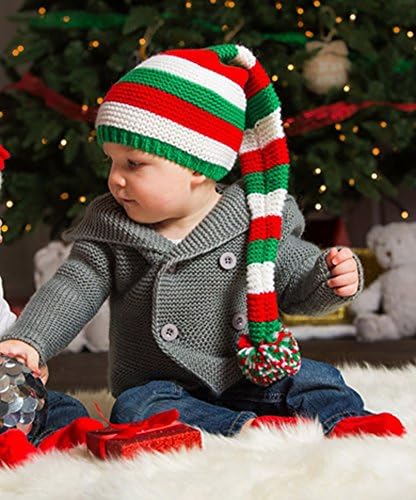 Blossoms and Buds Acrylic Knit Holiday Elf Hat