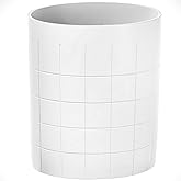 Creative Scents Polar White Small Bathroom Trash Can 1.58 Gal / 6L - Small Oval Waste Basket for Bathroom - Space Friendly Wastebasket Garbage Can for Powder Room, Bedroom or Living Room