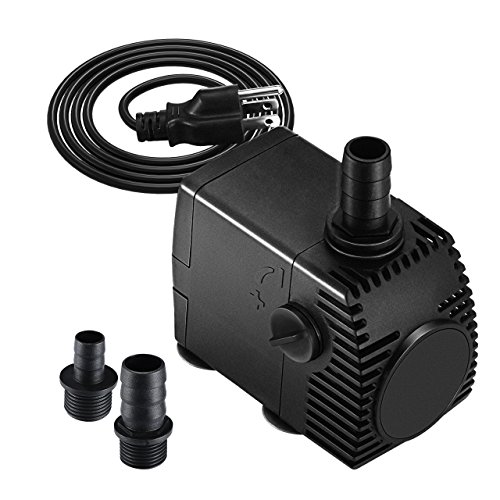 Homasy 320gph (1200l/h, 22w) submersible pump, ultra qu…