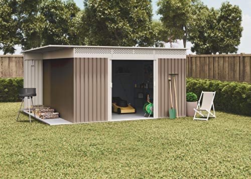 HOGGAR Uppsala 13,22m2 Abris de Jardin. Tolle galvanisée. 397 x 333 x 191 cm. Porte de 138 x 162 cm