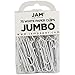 JAM Paper Colored Jumbo Paper Clips - White Paperclips - 75/pack
