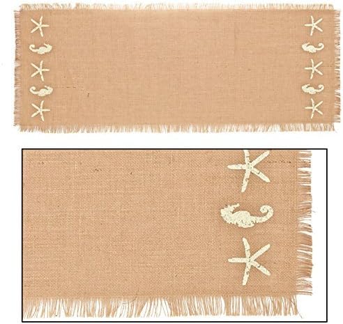 36" Seahorse/Starfish Burlap Runner (13X36")