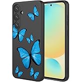 KOARWVC Phone Case for Galaxy S24 FE Case, Samsung S24 FE SM-S721U1 Case Cute Butterfly Pattern Design Slim Protective Soft TPU Bumper Phone Cover for Samsung Galaxy S24 FE Black Butterfly
