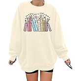 ALLTB Book Sweatshirts Women It’s a Good Day to Read Book Graphic Shirt Bookish Teacher Reading Pullover Long Sleeve Top