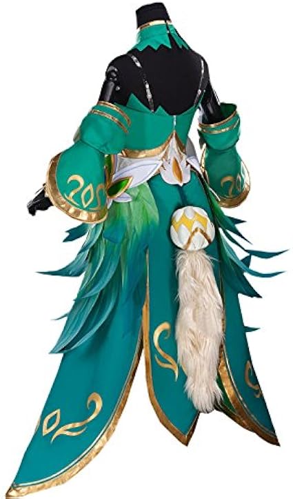 Amazon Com Myyh Anime Women Elf Fairy Spirit Cosplay Costume Green Dress With Ear Tail Halloween Clothing