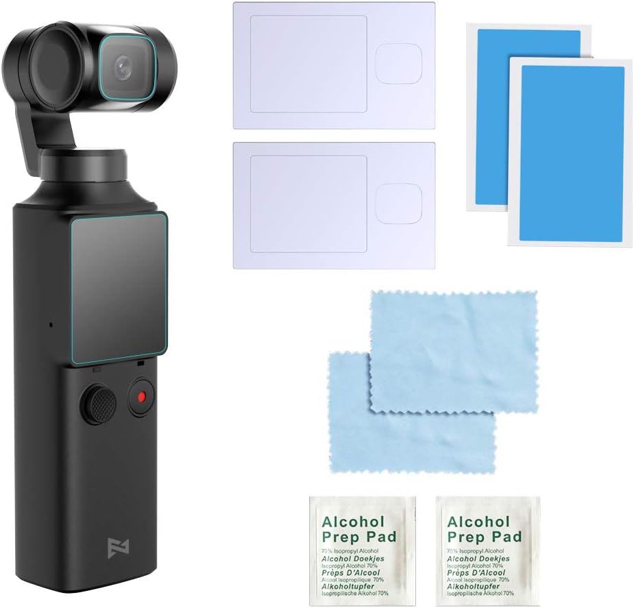 Flycoo2 4pcs HD Anti-Shatter Tempered Glass Screen Protector Films for FIMI Palm Camera Stabilizer 2+2