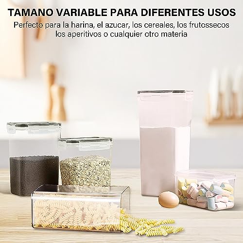 KIROGILY Contenedores de Alimentos Premium, sin BPA, Seguros y Duraderos, Apilables, juego de 8 Recipientes Herméticos para Almacenar, Adecuados para Cocina, Refrigerador, Gabinete