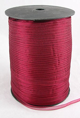PEPPERLONELY Brand 500 Yards/Roll 6mm Dark Red Organza Ribbon