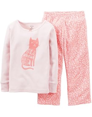 Baby Girls' 2 Piece Pant PJ Set (Baby) - Cat