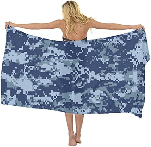 AMERICAN TANG Beach cover up Sarong Wrap army camo camouflage Chiffon Scarf skirt